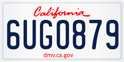 CA license plate 6UGO879