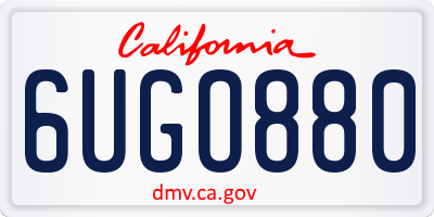 CA license plate 6UGO880
