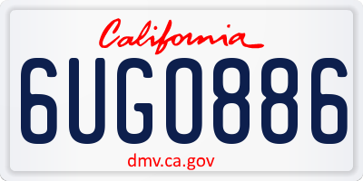 CA license plate 6UGO886