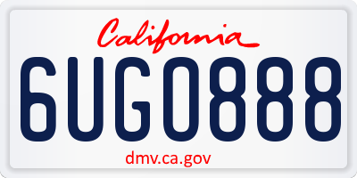 CA license plate 6UGO888