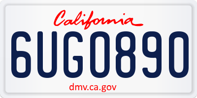 CA license plate 6UGO890