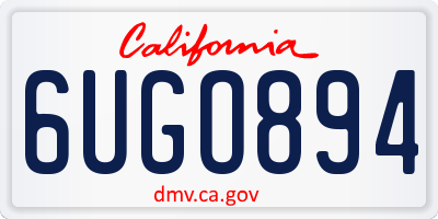 CA license plate 6UGO894