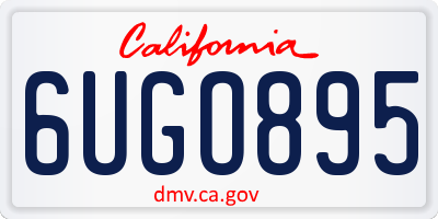 CA license plate 6UGO895