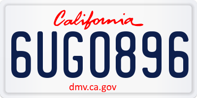CA license plate 6UGO896