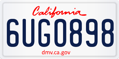 CA license plate 6UGO898