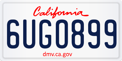 CA license plate 6UGO899