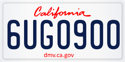 CA license plate 6UGO900