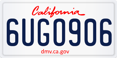 CA license plate 6UGO906