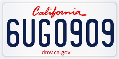 CA license plate 6UGO909