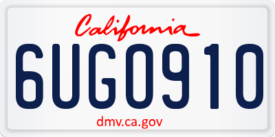 CA license plate 6UGO910