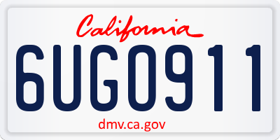 CA license plate 6UGO911