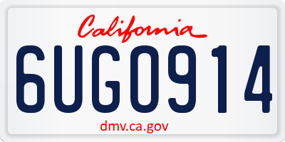 CA license plate 6UGO914
