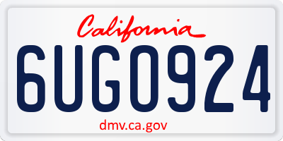 CA license plate 6UGO924