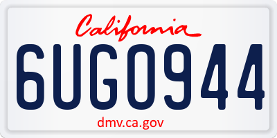 CA license plate 6UGO944