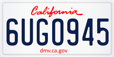 CA license plate 6UGO945