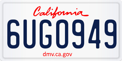CA license plate 6UGO949