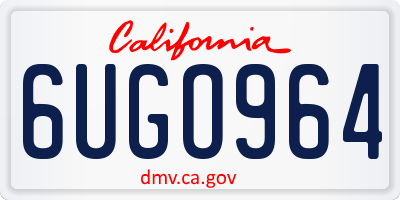 CA license plate 6UGO964