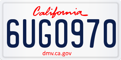 CA license plate 6UGO970