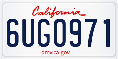 CA license plate 6UGO971