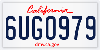 CA license plate 6UGO979