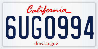 CA license plate 6UGO994