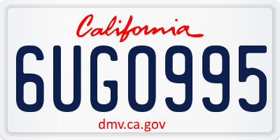 CA license plate 6UGO995