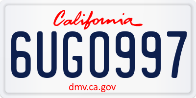 CA license plate 6UGO997