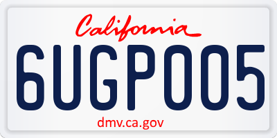 CA license plate 6UGP005