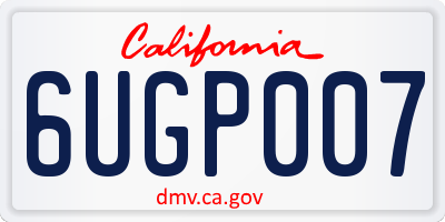 CA license plate 6UGP007