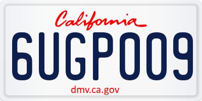 CA license plate 6UGP009
