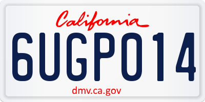 CA license plate 6UGP014