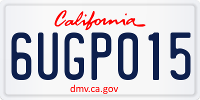 CA license plate 6UGP015