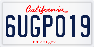 CA license plate 6UGP019