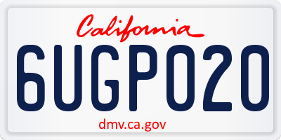 CA license plate 6UGP020