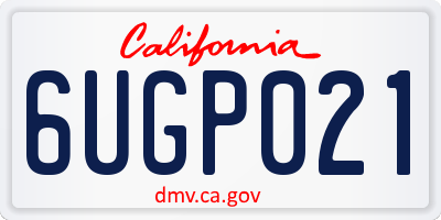 CA license plate 6UGP021