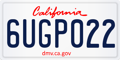 CA license plate 6UGP022