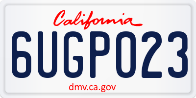 CA license plate 6UGP023