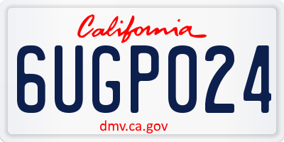 CA license plate 6UGP024