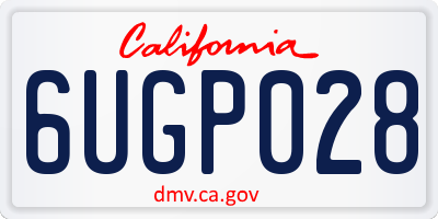 CA license plate 6UGP028