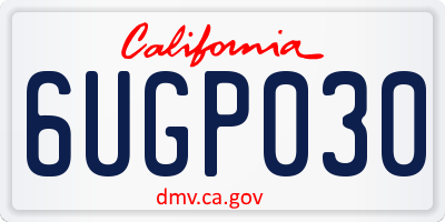 CA license plate 6UGP030