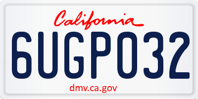 CA license plate 6UGP032