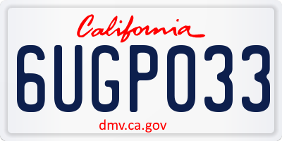 CA license plate 6UGP033