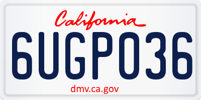 CA license plate 6UGP036
