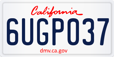 CA license plate 6UGP037