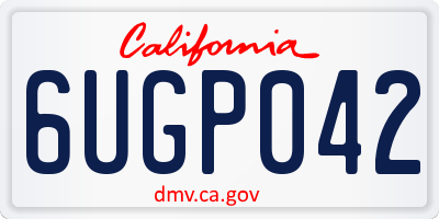 CA license plate 6UGP042