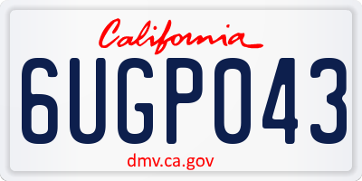 CA license plate 6UGP043