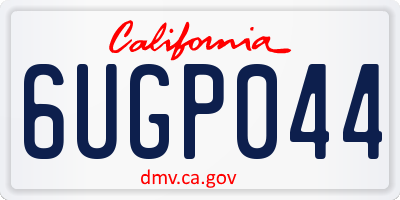 CA license plate 6UGP044