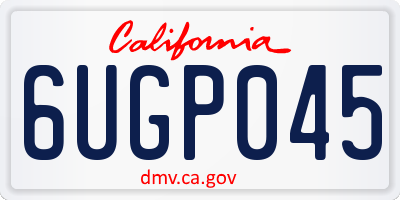 CA license plate 6UGP045