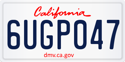 CA license plate 6UGP047