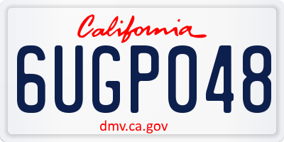 CA license plate 6UGP048